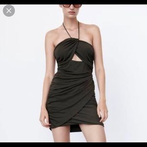 Zara green bandage mini dress